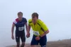 Erik Bjonrsen, left, cheers on Eric Strabel after Bjornsen won the 13th annual Government Peak Climb June 1 near Palmer. Courtesy of the Mat-Su Ski Club