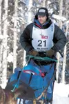 Ramey Smyth departs Willow on his way to a third-place finish in the 40th running of the Iditarod Trail Sled Dog Race. Robert DeBerry