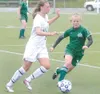 JEREMIAH BARTZ/Frontiersman Colony junior Sara Kenley brings the
ball up the field during the Knights’ 7-2 loss to top-seeded
Service on Wednesday in the first round of the ASAA/First Nationa