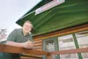 ROBERT DeBERRY/Frontiersman Mat-Su/Copper River District
Superintendent Dennis Heikes outside his office above Finger Lake.
He is planning to retire May 18 after a 33-year career with Alask a