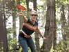 Erin Carter releases a disc on the third hole at the Alcantra Sports Complex disc golf course Thursday afternoon. This is Carter’s second season as a disc golfer. ROBERT DeBERRY/Frontiersman