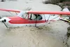 Paul Woodward's plane sits submerged in water on a Talkeetna River gravel bar near Yellow Jacket Creek. Courtesy Jim Stocker
