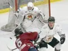 Bryant Marks makes a save for the Kenai River Brown Bears during the 2021-22 season. Marks, a former Colony High standout now playing for Corpus Christi, was recently recognized by the North 