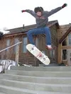 Palmer High School Student Brian Senta executes a front-side
flip while skating on the stairs and walkway of the United
Protestant Presbyterian Church in Palmer. Photo by BOB
MARTINSON/Fronti