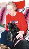June Liebing and her dog Charlie are longtime Valley residents.
Liebing moved here in 1932. Photo by CASEY
FRONTIERSMAN/Frontiersman.