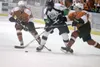 Alaska forward Tanner Fahlstadt splits the defense during a 4-1 win over the Dawson Creek Rage at the MTA Events Center in Palmer Tuesday. The Avs moved within a point of second place in the 
