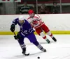 Palmer's Easton Armstrong works the puck up the ice during a 6-6 tie against Wasilla Saturday, Jan. 27, 2018, at the Brett Memorial Ice Arena. Courtesy of Bruce Eggleston/matsusports.net