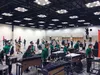 Members of the Northern Sound, Colony High School's marching band, rehearse in a taped practice space for the Bands of America Grand National Championships tournament in Indianapolis. About 6