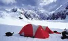 Tents wait for people climbing Denali in June. Air Force Capt. Ted Labedz summited America’s highest mountain this summer, the end of a two-year training and preparation regimen. Courtesy pho