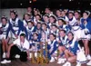 The Denali All-Stars show off their second-place trophy at the
American Cheer Power All-Star Southern National Championships in
San Antonio, Texas. The co-ed squad is composed of 25 athletes 