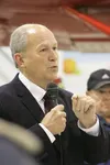 Governor-elect Bill Walker — who will be sworn in Dec. 1 — addresses supporters at a celebratory fundraiser Nov. 24 in an airplane hangar on the campus of New Horizons in Palmer. Walker’s tra
