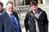 Wick Communications Alaska Regional Publisher Dennis Anderson, left, congratulates new owner of the Alaska Dispatch News, Ryan Binkley, after the Binkley family acquired Alaska's largest news