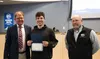 Mason Anderson, center, from Career and Technical High School, was recognized by MSBSD Superintendent Dr. Randy Trani, and schoo board President Tom Bergey, as a National Merit Scholarship Se