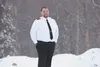 Salvation Army Corps Officer Capt. Mark Davey stands on property at the corner of East Seldon and Lake View Road where the Salvation Army has cleared land for a new facility. ROBERT DeBERRY/F