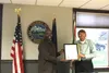 Sen. David Wilson presents Wasilla Mayor Bert Cottle with a legislative citation.  Tim Rockey/Frontiersman