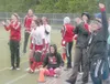 JEREMIAH BARTZ/Frontiersman The Wasilla Warriors celebrate a
Becca Newcomb score during a shootout against Chugiak on Wednesday.
Chugiak won the shooutout 3-2.