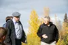 Paul Farnsworth (left) and Pamela Ness (right) answer questions about what happens next regarding permitting for the proposed railroad development.   PHILLIP MANNING/KTNA