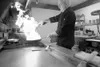 Houston Lodge chef Ernie Pruett flambés a dish while cooking
Friday in preparation for the lunch crowd. (ROBERT
DeBERRY/Frontiersman)