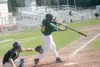 JEREMIAH BARTZ/Frontiersman Mat-Su infielder Shane Brown turns
on a pitch and drives it into the outfield during an 8-4 win over
the Peninsula Oilers at Mulcahy Stadium in Anchorage on Monday