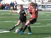 Colony’s Ali Baker takes control of the ball Friday during the Knights game against the Kenai Kardinals at Colony High School. ROBERT DeBERRY/Frontiersman.com