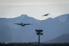 Two Japan Air Self-Defense Force C-130 Hercules take flight during exercise Red Flag-Alaska 25-2 at Joint Base Elmendorf-Richardson, Alaska, June 13, 2025. During the exercise, Airmen and air