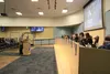 Mat-Su Borough School District school board members listen to Valley Pathways School junior Miles Durand during a school board meeting in March, 2016. School officials have discussed changes 