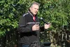 Gov. Mike Dunleavy spoke during the Alaska State Fair reception Friday. Jacob Mann/Frontiersman