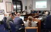 Members of the House Resources Committee hear a presentation on Friday, Feb. 10, 2023, about House Bill 50, the carbon sequestration bill. James Brooks/Alaska Beacon)