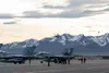 A U.S. Navy EA-18G Growler assigned to the “Garudas” Electronic Attack Squadron (VAQ) 134 flies over the flight line at Joint Base Elmendorf-Richardson, Alaska, May 4, 2021, in support of Nor