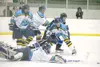 ROBERT DeBERRY/Frontiersman Alaska goaltender Nate Pellegrino
pushes the puck away from the crease during the Avs’ 3-2 overtime
loss to the Wenatchee Wild on Wednesday.