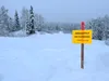 Signs post at a popular sledding hill at Government Peak Recreation Area tell users to stay off the area. Amy Bushatz/For the Frontiersman