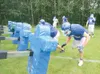 ROBERT DeBERRY/Frontiersman Members of the Palmer Moose
defensive line attack the blocking sled during practice Thursday
afternoon at Palmer High School.