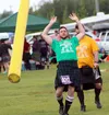 Levi Lacey lets it fly in the caber toss at the Alaska Scottish Highland Games Saturday at the State Fairgrounds in Palmer. MATT HICKMAN/Frontiersman