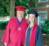 Zoe Ann Rozzi of Palmer had a special visitor during her graduation from Linfield College this month when her grandfather, James Pigg, marched with her as part of the school’s Golden Grad pro