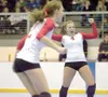 ROBERT DeBERRY/Frontiersman Wasilla senior Aryn Crane cheers
after the Warriors score a point.