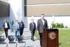 Gov. Mike Dunleavy addressed the public at Wasilla Middle School Friday morning regarding the second special session slated to start July 8 at WMS. Tim Rockey/Frontiersman