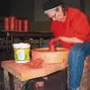 Stephanie Pederson works at a pottery wheel during the Festival
of Arts. Photo by Steve Kadel/Frontiersman.