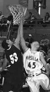 Ray Schafer will wear the red and white for one more season
before donning the Oregon green and gold. Frontiersman file
photo.