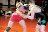 Colony’s Luke Faulkner, above right, grips East Anchorage’s Nick
Hoffer during the 140-pound final of the Houston Invitational
Saturday. Faulkner pinned Hoffer in the third period to win the
