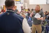 Sutton council member Garret Nelson asks questions to Alaska State Trooper Public Information Officer Austin McDaniels at the Sutton Elementary meeting to discuss the Chickaloon Commission. J