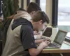 Jacob Reinhardt leans into his work at school. Jacob, an eighth grader at Mat-Su Central School, thrives as a successful athlete, a creative artist, and student despite challenges faced with 