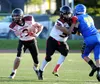 Houston’s Elias Johnson runs the ball during a Mid Alaska Conference football game against Kodiak Friday at Joe Floyd Track and Field in Kodiak. Derek Clarkston/Kodiak Daily Mirror