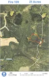 Map of area that burned near the Plumley-Maud trail in the Butte last week.