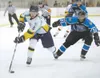 ROBERT DeBERRY/Frontiersman file photo Alaska forward Zach Smith
skates the puck down the ice against Wenatchee during the 2009-10
season. Smith is one of about 10 players expected to return 