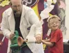 Mad Scientist Jeff Mitchell and volunteer helper Quin Kelley, 6,
demonstrate the power of a vortex during the Mad Science program at
the Big Lake Library Thursday afternoon. ROBERT
DeBERRY/Fr