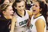 Colony standout Faith Farris celebrates with teammates after hitting a game-winning three-pointer at the buzzer that gave the Knights a victory over rival Wasilla during the first round of th