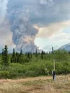 The Nelchina Fire, located five miles south of Eureka and west of the Nelchina Glacier, grew from 750 acres to over 2,200 acres on June 23. It continues to be highly visible along the Glenn H