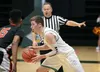 Colony junior Sullivan Menard tries to drive the ball during a 62-56 loss to West Anchorage in the 4A boys quarterfinals Thursday morning. JEREMIAH BARTZ/ Frontiersman
