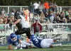 Colony senior Cade Havel breaks a tackle during a 50-7 win over rival Palmer Friday, Aug. 26, 2016, at Palmer High School. The Knights have turned their attention to their Week 4 opponent Dim