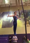 Denali Gymnastics athlete Andrew Layman works the rings at 2019 regional competition. Courtesy photo.